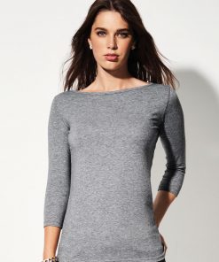 T-shirt extensible à manches 3/4 Femme