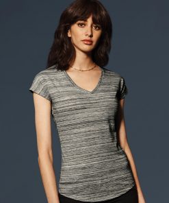T-shirt à encolure en V Femme