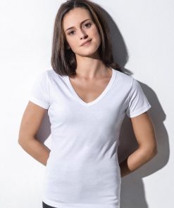 Penny T-shirt bio à col en V Femme