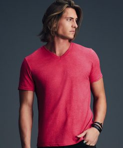 T-shirt à encolure en V à trois mélanges pour adultes