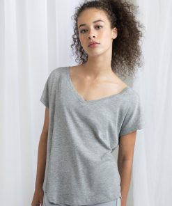 T-shirt ample à encolure en V Femme