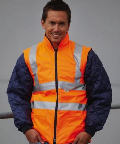 Veste matelassée fluo avec manches zippées