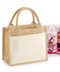 Sac cadeau en jute avec poche en coton