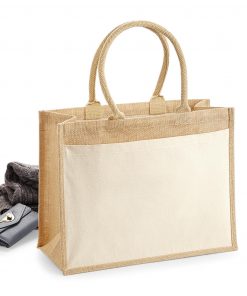 Cabas en jute avec poche en coton