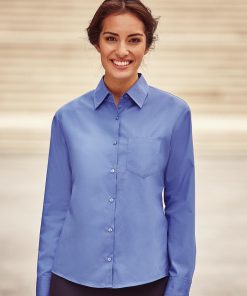 Chemise manches longues en popeline de coton Femme
