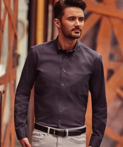 Chemise classique en sergé à manches longues