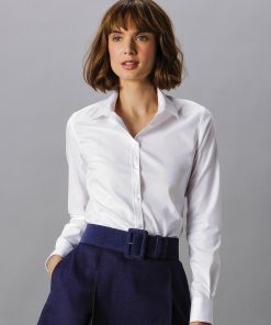 Chemise manches longues Oxford extensible coupe ajustée Femme