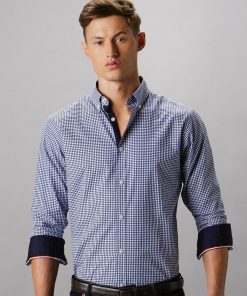 Chemise manches longues vichy coupe ajustée