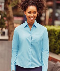 Chemise manches longues en popeline Femme
