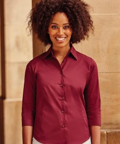 Chemise ajustée à manches 3/4 Femme