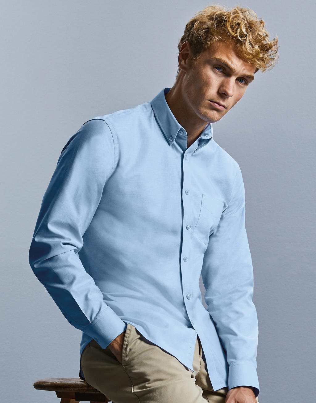 Chemise Oxford manches longues boutonnée Homme – Image 3