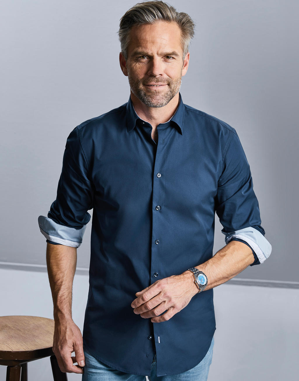 Chemise à manches longues Tailored Contrast Ultimate Stretch Homme – Image 3