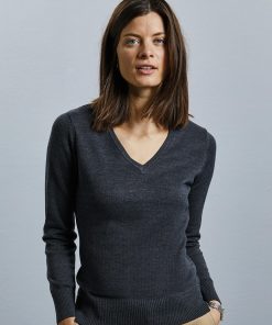 Pull en tricot à col en V Femme – Image 4