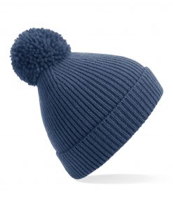 Bonnet Pom Pom côtelé en tricot technique